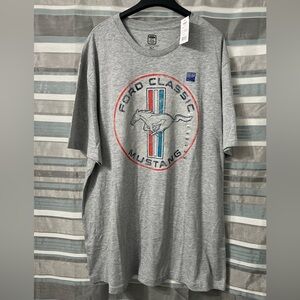 Ford Mustang Distressed Logo Gray T-Shirt